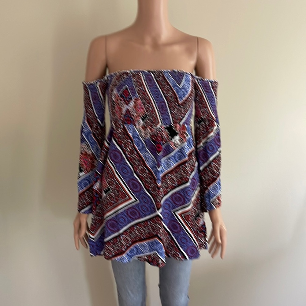 Design Lab (lord & Taylor) boho tunic purple/blue/reds size SP